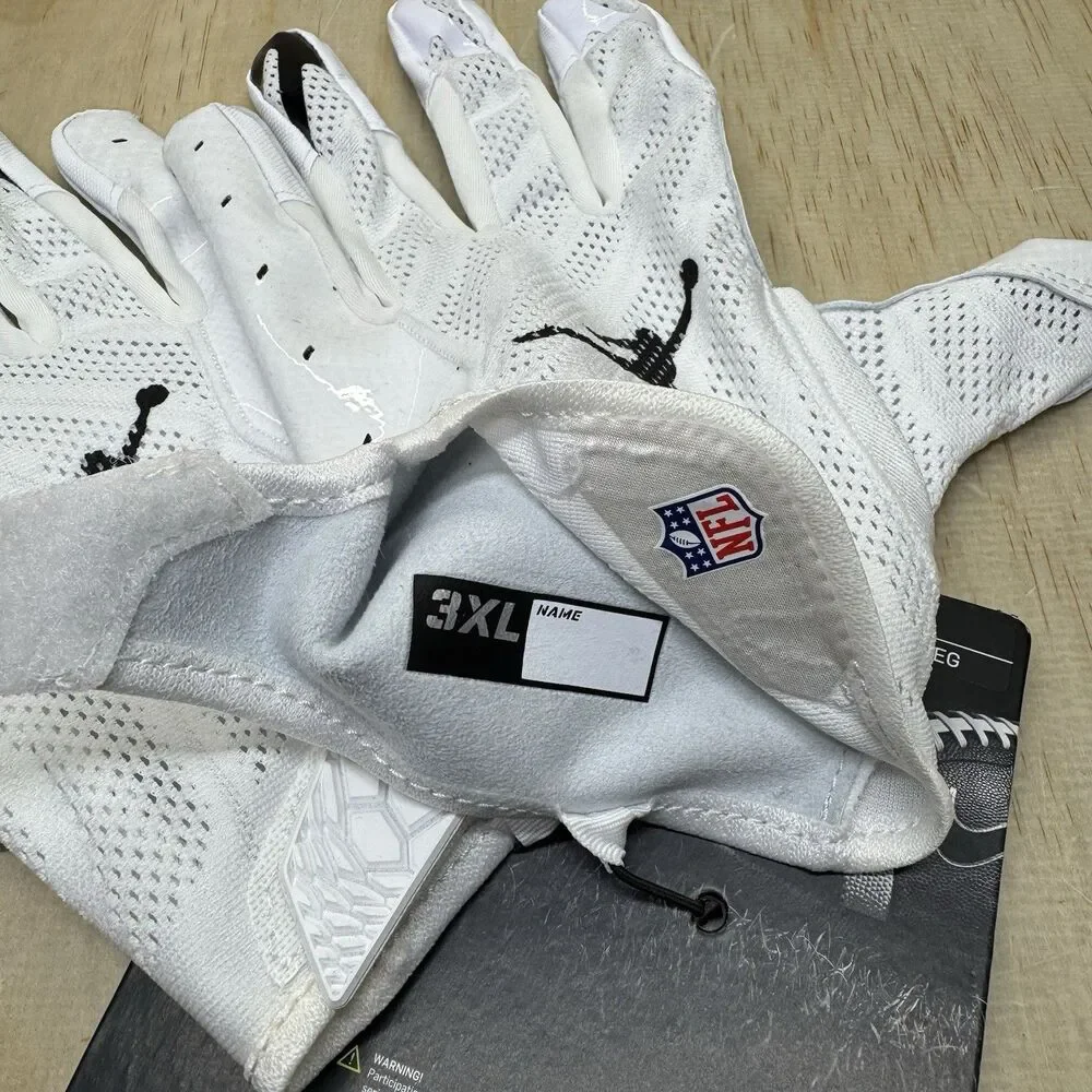NEW Jordan Vapor Knit Football Gloves White NFL Logo Sz 3XL CK3017-102